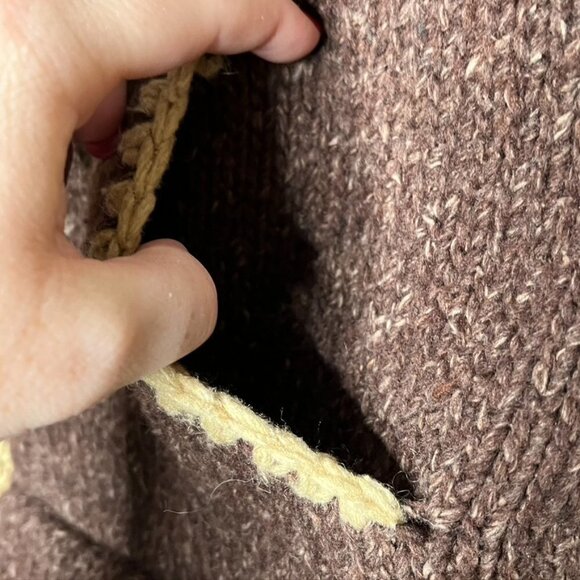 Milma’s Crafts 100% LLama Wool Sweater Coat LARGE Zip Up hooded - Picture 7 of 9